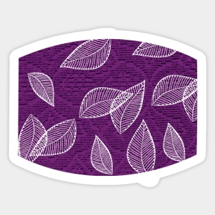 Retro Purple Leaves Sticker
